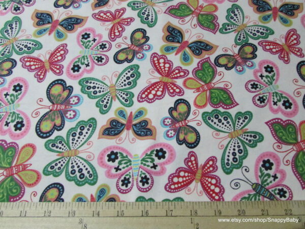 Bright Floral Butterfly Flannel
