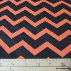 Chevron Orange and Black Flannel Fabric