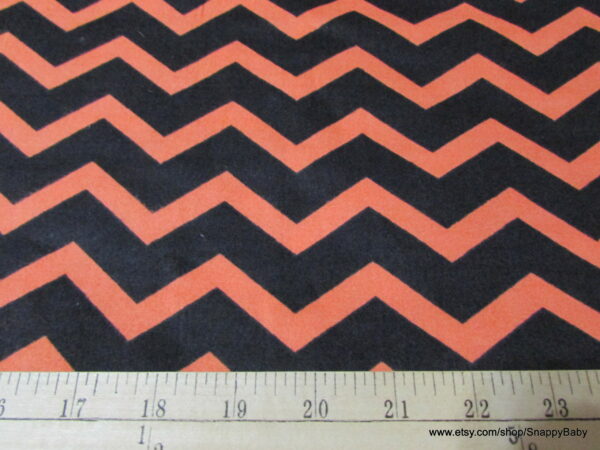 Chevron Orange and Black Flannel Fabric