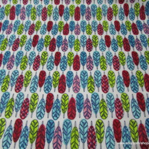 Colorful Feathers Flannel Fabric by the yard