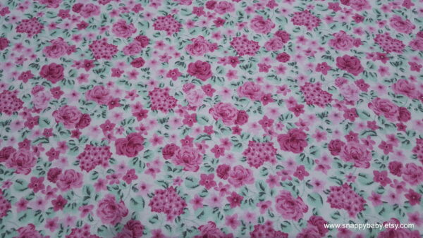 Emma Pink Floral Flannel Fabric