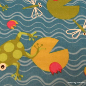 Frogs on Lilypads Flannel Fabric