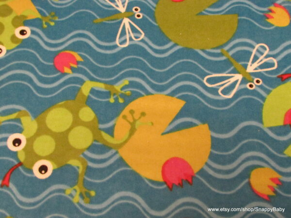 Frogs on Lilypads Flannel Fabric