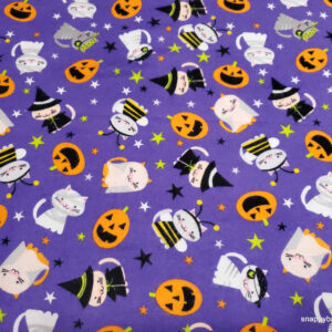 Halloween Cats Flannel Fabric