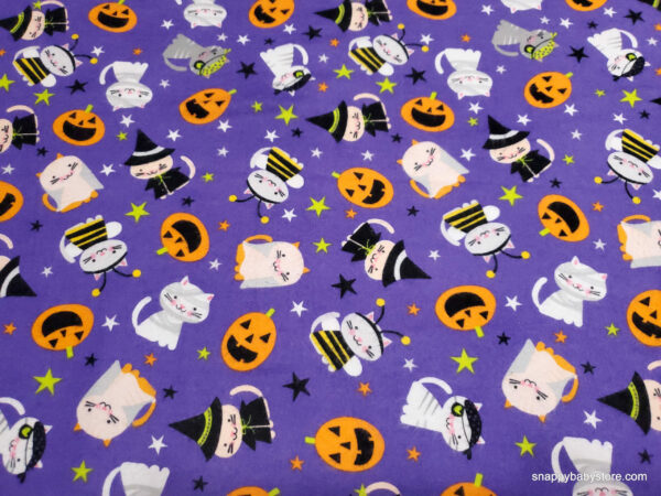 Halloween Cats Flannel Fabric