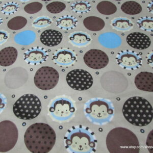 Monkey Dots Flannel Fabric
