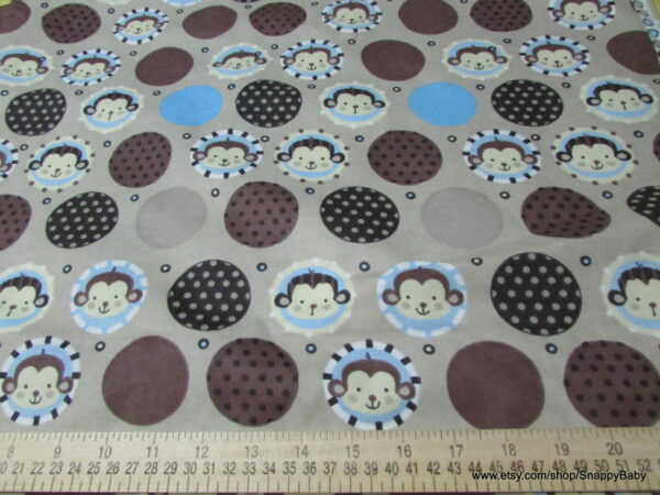 Monkey Dots Flannel Fabric