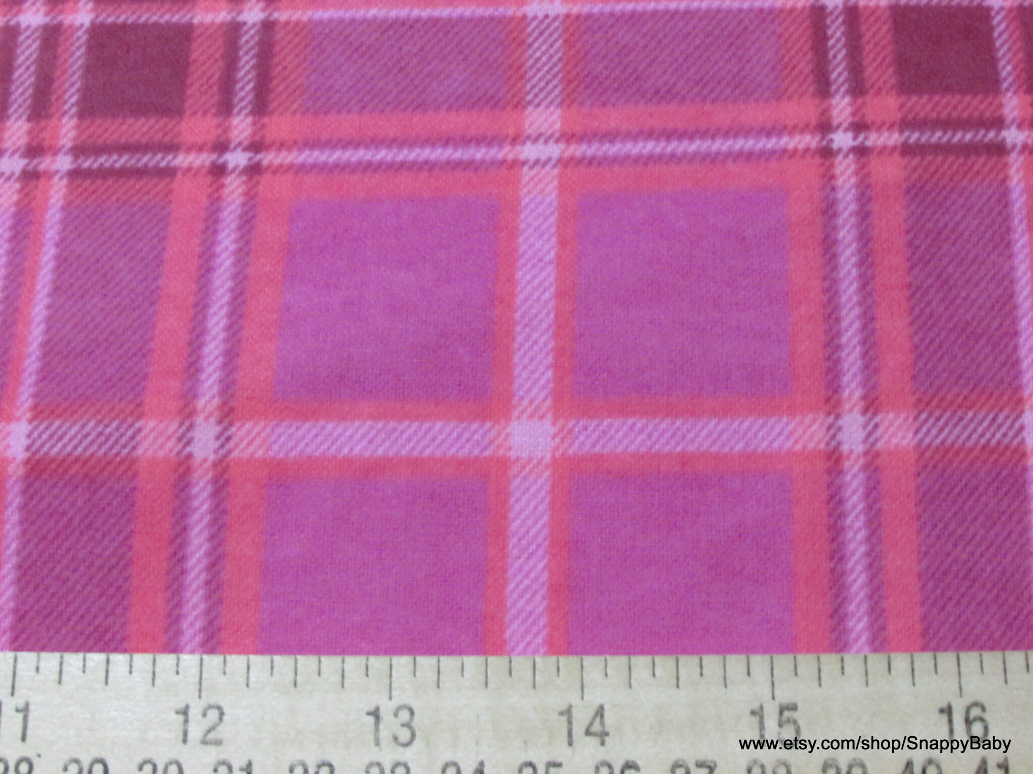 Flannel Fabric - Pink Coral Plaid - By the yard - 100% Cotton Flannel ...