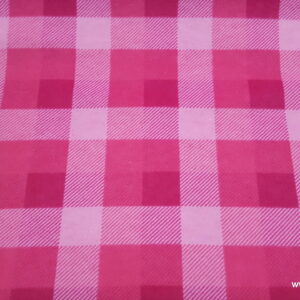 Pink Tri Buffalo Check Flannel Fabric