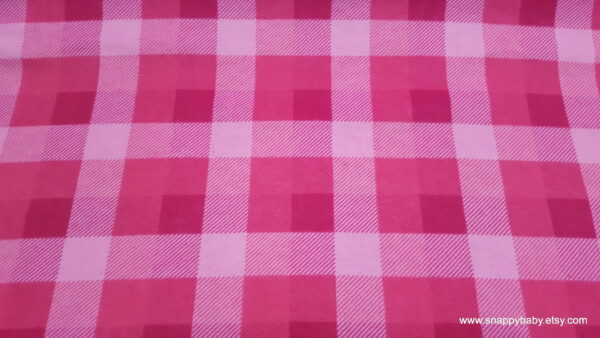 Pink Tri Buffalo Check Flannel Fabric