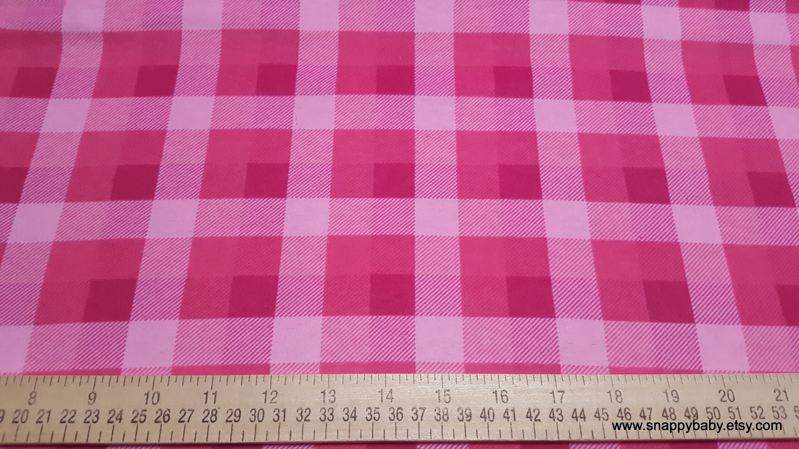 Flannel Fabric - Pink Tri Buffalo Check - By the yard - 100% Cotton ...