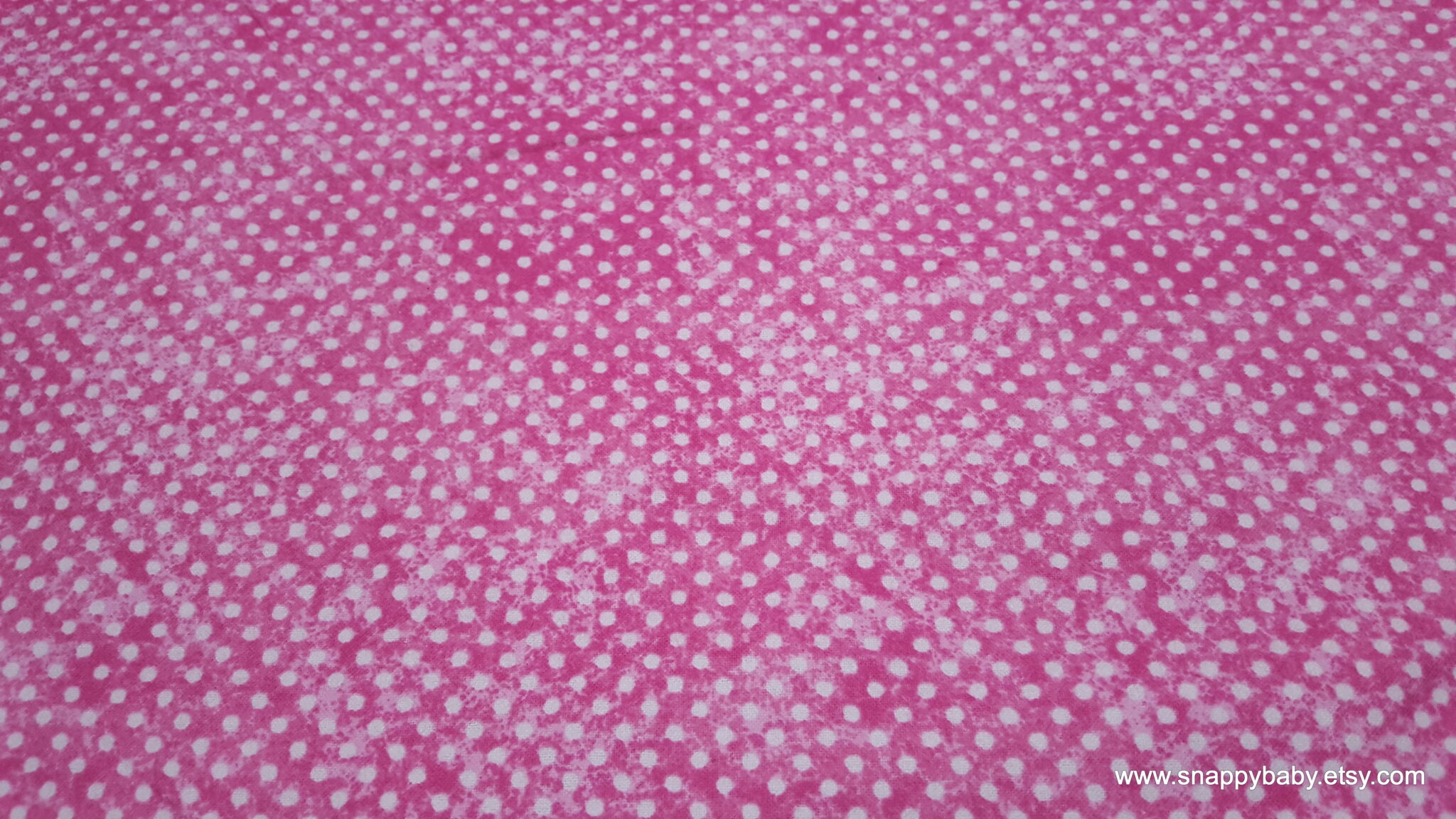 Quilters Flannel Fabric Dots on Pink By the yard 100 Cotton