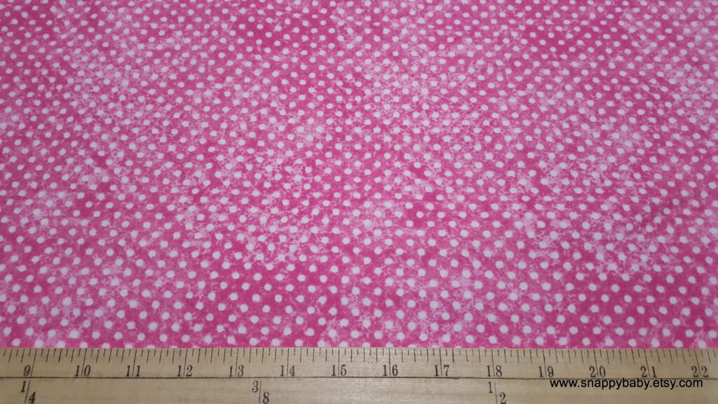 Quilters Flannel Fabric Dots on Pink By the yard 100 Cotton