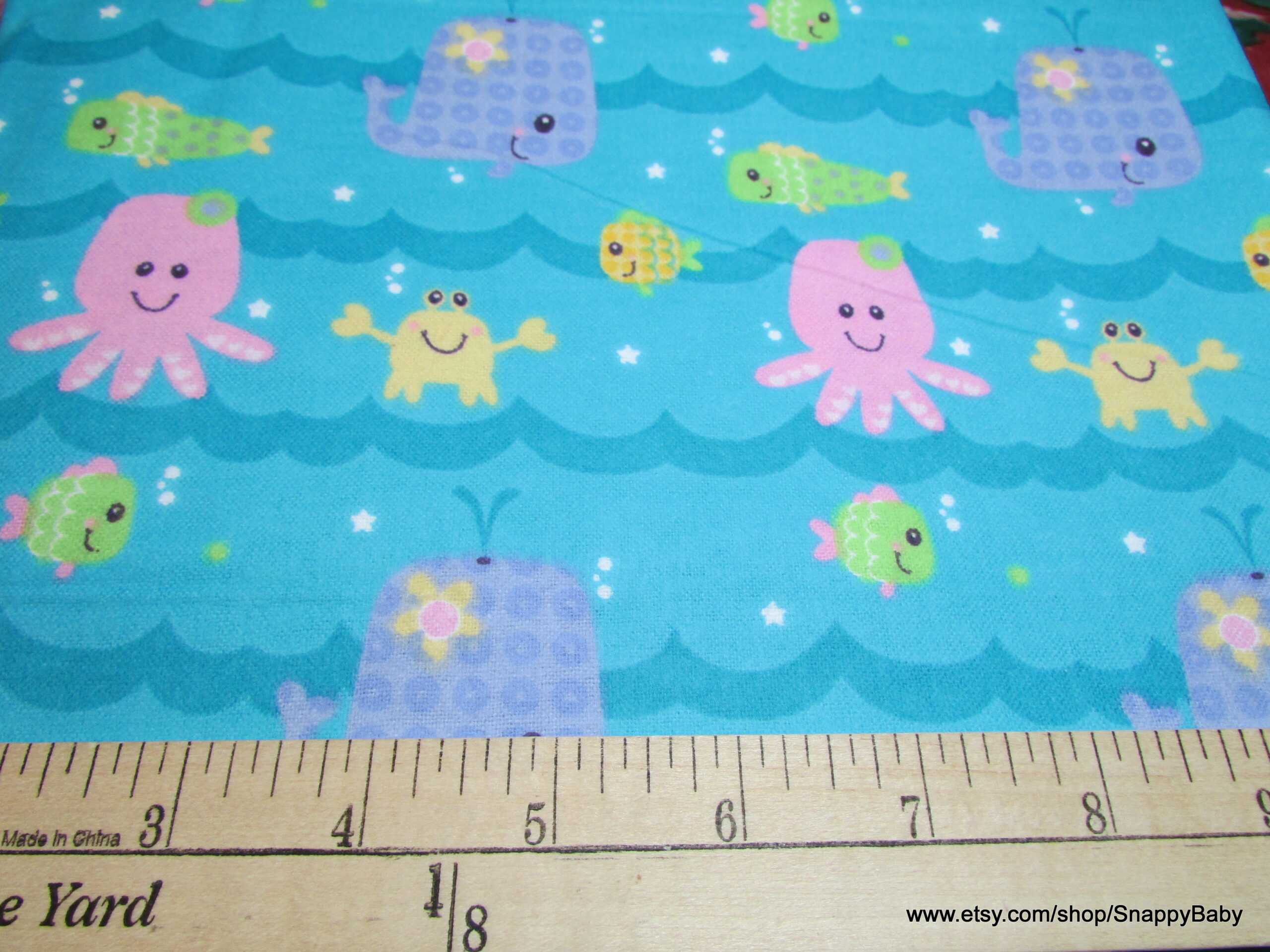 Flannel Fabric - Farm Animals on Blue - By the yard - 100% Cotton Flannel
