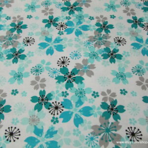 Blue Pinwheel Floral Flannel