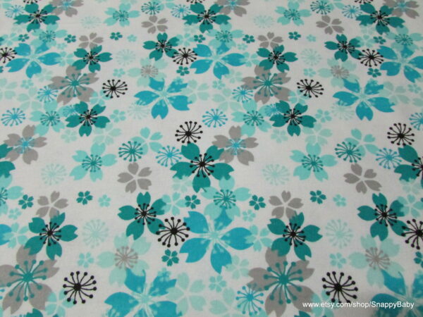 Blue Pinwheel Floral Flannel