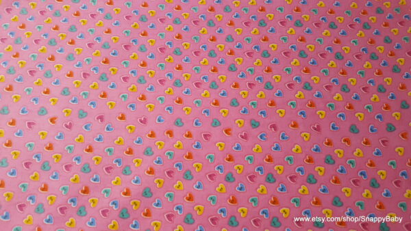 Button Hearts Pink Flannel