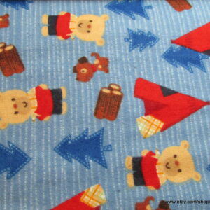 Camping Bear Flannel Fabric