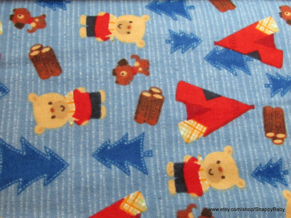 Camping Bear Flannel Fabric