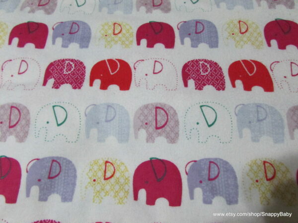 Elephants in Line Flannel Fabric