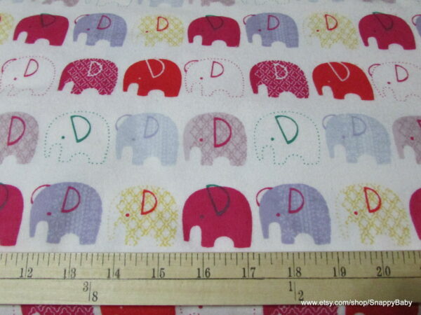 Elephants in Line Flannel Fabric