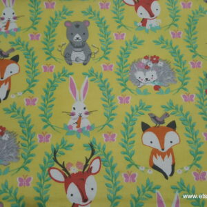 Forest Friends Yellow Flannel