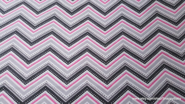 Gray Pink Dotted Chevron Flannel