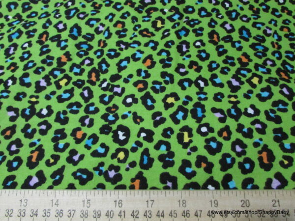 Green Cheetah Flannel Fabric