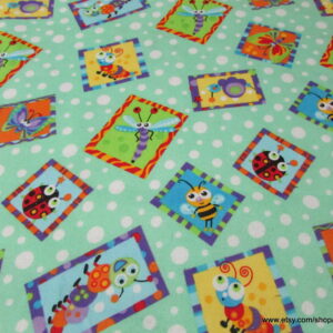Insects in Frames Flannel Fabric