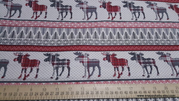 Patterned Trap Moose Stripe Flannel Fabric