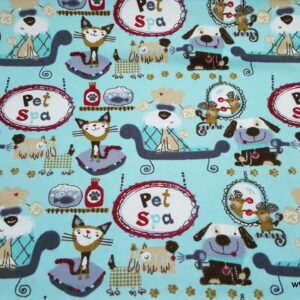 Pet Spa Day Flannel Fabric