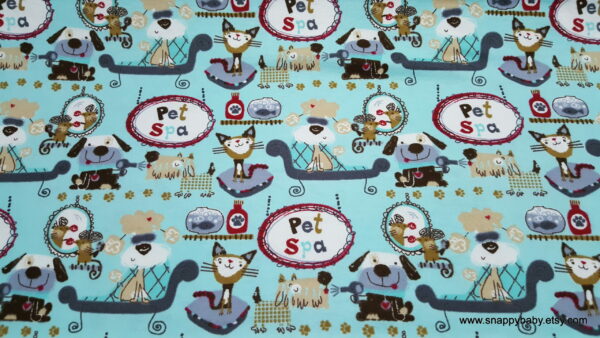 Pet Spa Day Flannel Fabric