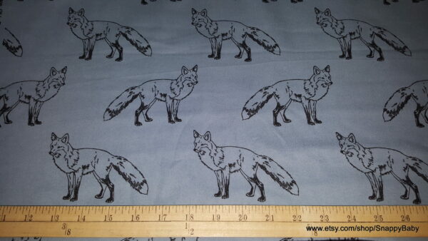 Sketched Fox Blue Flannel