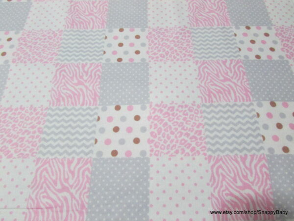 Skin Geo Patch Pink Flannel Fabric