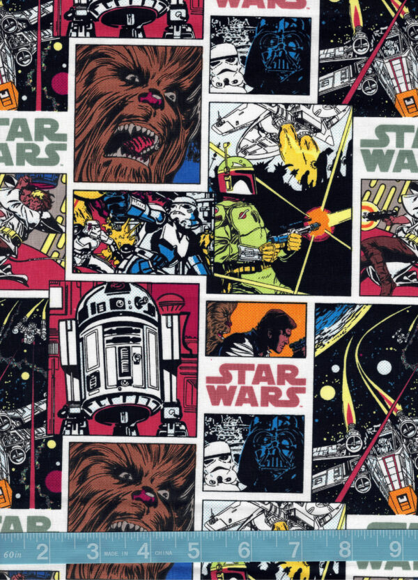 Star Wars III Comic Strip Quilt Cotton Fabric By The Yard 1