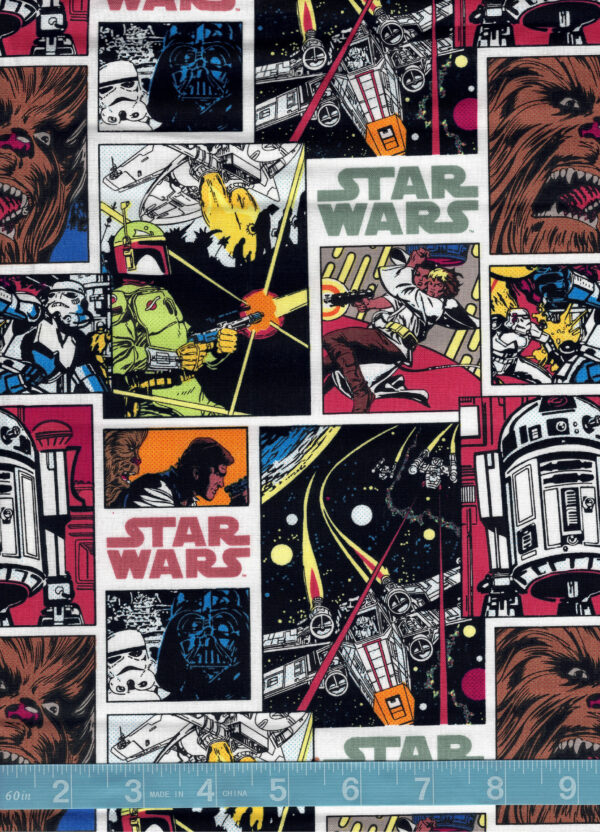 Star Wars III Comic Strip Quilt Cotton Fabric By The Yard 2