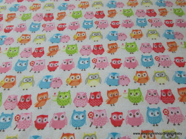 Tree Party Owls Cream Flannel