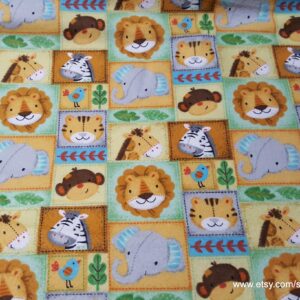 Zoo Animal Patchwork Flannel