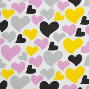 Black Yellow Pink Gray Hearts