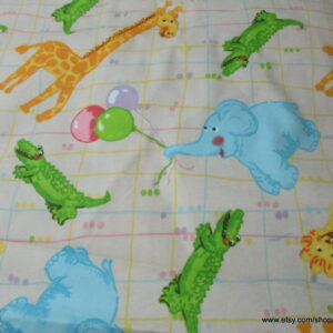 Animals and Balloons Party Flannel Fabric