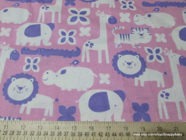 Baby Animals Pink Flannel