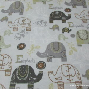 Baby Elephants Print Flannel Fabric