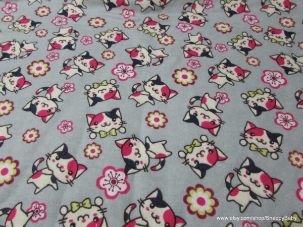 Bowtie Cats Flannel Fabric
