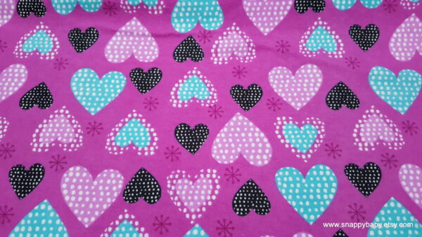 Bright Pink Hearts Flannel Fabric