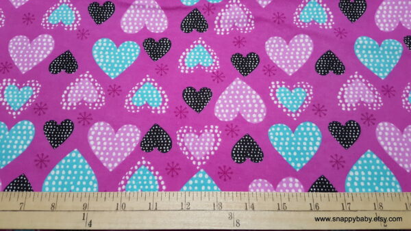 Bright Pink Hearts Flannel Fabric
