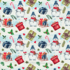 Christmas Snowman Delivers Presents Quilt Cotton Fabric By The Yard