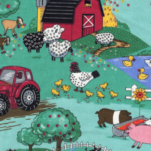 Country Farm Scene 1 Quilt Cotton Fabric By The Yard