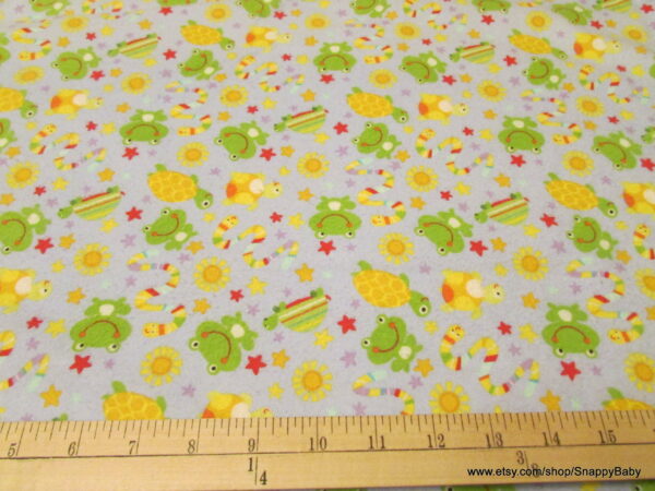 Critters Blue Flannel Fabric