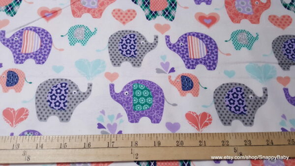 Elephants and Hearts Flannel