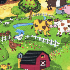 Farm Scene 1 Quilt Cotton Fabric By The Yard